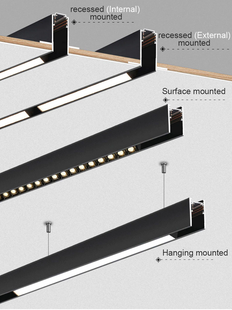 Přisazená lišta MAGNETIC RAIL pro DC 48V systémy - černá