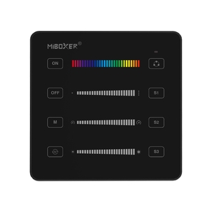 RF nástěnný ovladač Mi-LIGHT B6 pro digitální pásky | 3 scény | černý |