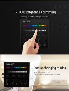 RF nástěnný ovladač Mi-LIGHT MLB3 pro RGB/RGBW pásky - na baterie | černý |
