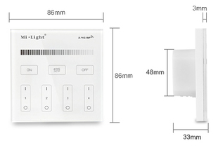 RF nástěnný ovladač Mi-LIGHT MLT1 pro jednobarevné pásky - na 230V