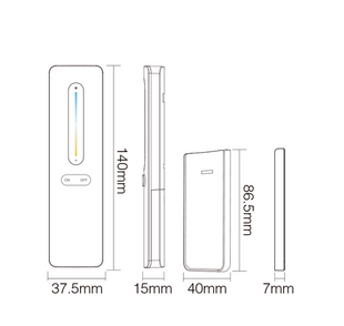 RF ovladač Mi-Light C3 pro jednobarevné a CCT LED pásky | 1 zóna | bílý |