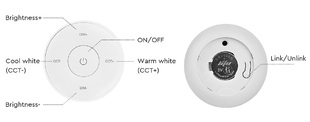 RF ovladač Mi-Light K2 pro jednobarevné a CCT LED | 2,4GHz | bateriový | bílý |