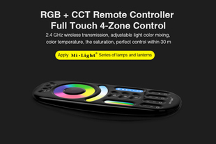 RF ovladač Mi-Light ML092 pro RGB+CCT LED -  4-zónový | černý |