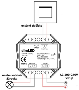 RF spínač 230V DIMM-ACS720W | 230V | 720W |