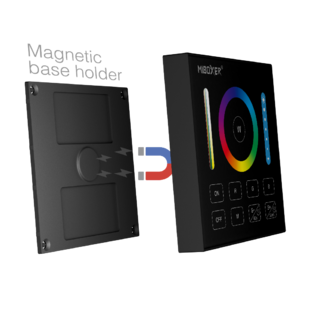RF univerzální nástěnný ovladač Mi-LIGHT B0-B pro RGB + CCT pásky | černý | - jednokanálový