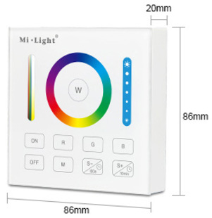 RF univerzální nástěnný ovladač Mi-LIGHT MLB0 pro RGB + CCT pásky - jednokanálový