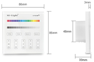 RF nástěnný ovladač Mi-LIGHT MLT3 pro RGB/RGBW pásky - na 230V 