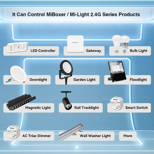 RF univerzální ovladač Mi-Light S2W+ pro RGB + CCT LED | 2,4GHz | bateriový | 4-zónový