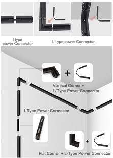 Rohový prvek 90º pro vestavnou lištu MAGNETIC RAIL - vertikální