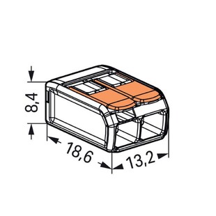 Svorka WAGO 2x4 mm s páčkami