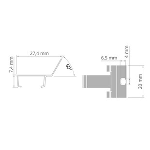 Úchytka KLUS PDS-STN-60G stříbrná