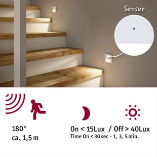 Vestavné schodišťové svítidlo ROSA funkce LEAD | bílé | IP20 | 1W | KPR68 | 230V | 2700K