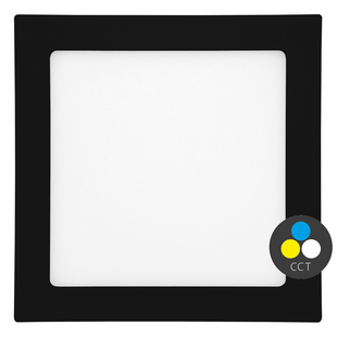 Vestavný LED panel | 25W | 300x300mm | čtverec | černý | přepínatelné CCT |