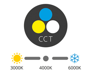 Vestavný LED panel | 25W | Ø 300mm | kulaté | černý | přepínatelné CCT | 