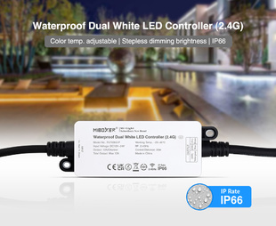 Voděodolná RF řídící jednotka Mi-Light ML035S-P pro CCT LED pásky | 12V-24V |12A| IP66 |