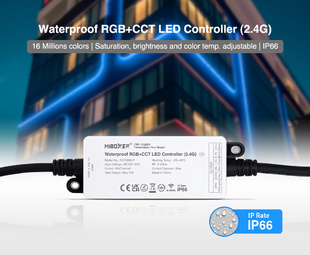Voděodolná RF řídící jednotka Mi-Light ML039S-P pro RGB+CCT LED pásky | 12V-24V |12A| IP66 |