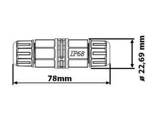 Vodotěsná kabelová spojka | IP68 | rovná | 