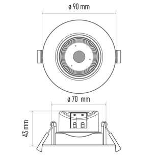 Výklopné LED bodové svítidlo 5W | stříbrná | kruhové | 5W |