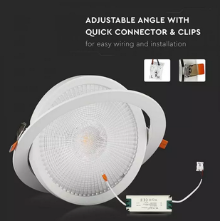 Výklopné LED bodové svítidlo SPOT PROFI | 30W | bílé | kruhové | SAMSUNG LED |