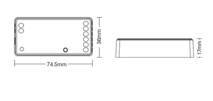 WiFi řídící jednotka 3v1 Mi-Light 037W+ pro RGB, RGBW, RGB+CCT pásky | 12V-24V |12A| TUYA | WIFI |