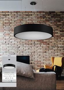 Závěsné kruhové LED svítidlo RENA-L | černé | 100W | 80cm | 8500lm | 