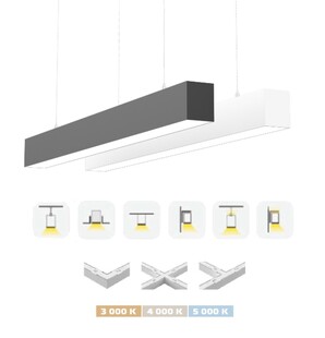 Závěsné / přisazené / vestavné LED svítidlo LINER | 60cm | 12-20W | 2400lm | přepínatelné CCT |
