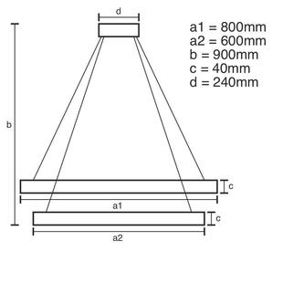 Závěsné stmívatelné LED svítidlo CURLY DUO | 100W | Ø80cm | CCT 3000-6500K | 6500lm | černé |