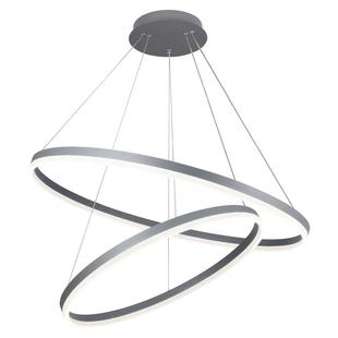 Závěsné stmívatelné LED svítidlo CURLY DUO | 100W | Ø80cm | CCT 3000-6500K | 6500lm | stříbrné | 