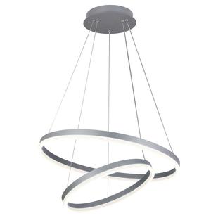 Závěsné stmívatelné LED svítidlo CURLY DUO | 70W | Ø60cm | CCT 3000-6500K | 4600lm | stříbrné |