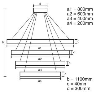 Závěsné stmívatelné LED svítidlo CURLY QUATRO | 125W | Ø80cm | CCT 3000-6500K | 9000lm | černé |