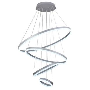Závěsné stmívatelné LED svítidlo CURLY QUATRO | 125W | Ø80cm | CCT 3000-6500K | 9000lm | stříbrné |