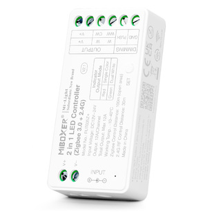 ZigBee řídící jednotka 2v1 Mi-Light 035Z+ pro bílé a CCT pásky | ZigBee 3.0+RF | TUYA | HUE | IKEA |